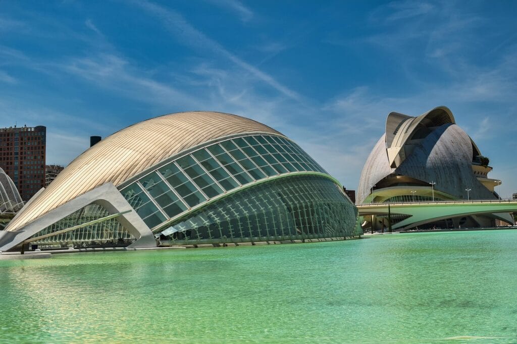 hemisferic, dome, valencia, spain, lake, architecture, museum, city of arts and sciences, valencia, valencia, nature, valencia, valencia, valencia, spain