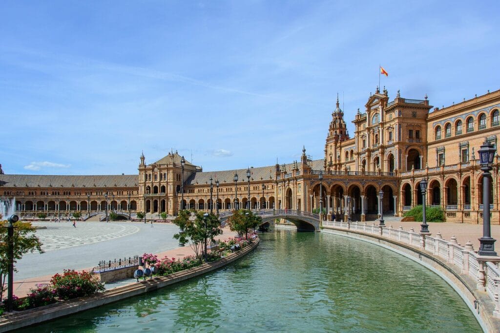 city square, spain, seville, architecture, building, plaza de españa, seville, seville, seville, seville, seville